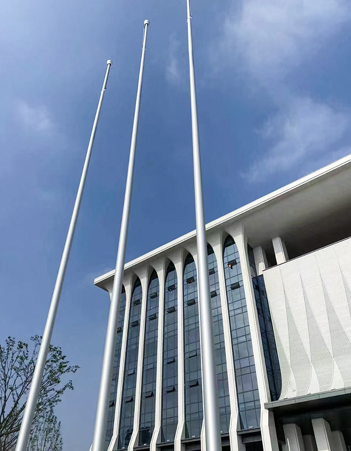 Tiang bendera anugerah elektrik mendatar aloi aluminium