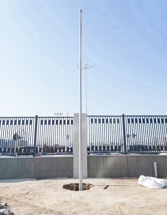 Tiang bendera angkat besi tahan karat kon engkol tangan Tiang bendera angkat besi tahan karat kon engkol tangan