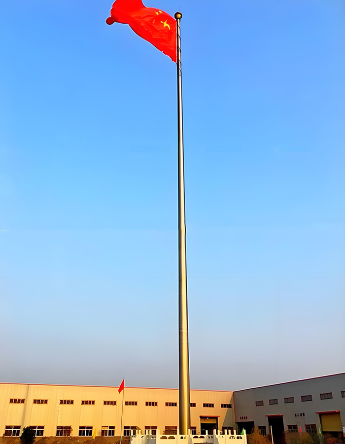 Tiang bendera kon yang diengkol dengan tangan tahan kakisan titanium